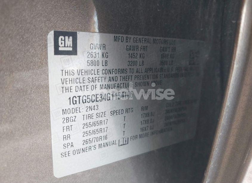 Photo 9 of 2016 Gmc Canyon SLE (VIN 1GTG5CE34G1154106)