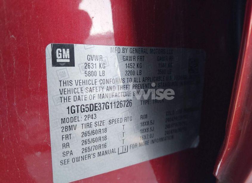 Photo 9 of 2016 Gmc Canyon SLT (VIN 1GTG5DE37G1126726)