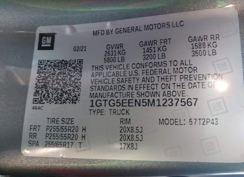 Photo 9 of 2021 Gmc Canyon 2WD SHORT BOX DENALI (VIN 1GTG5EEN5M1237567)