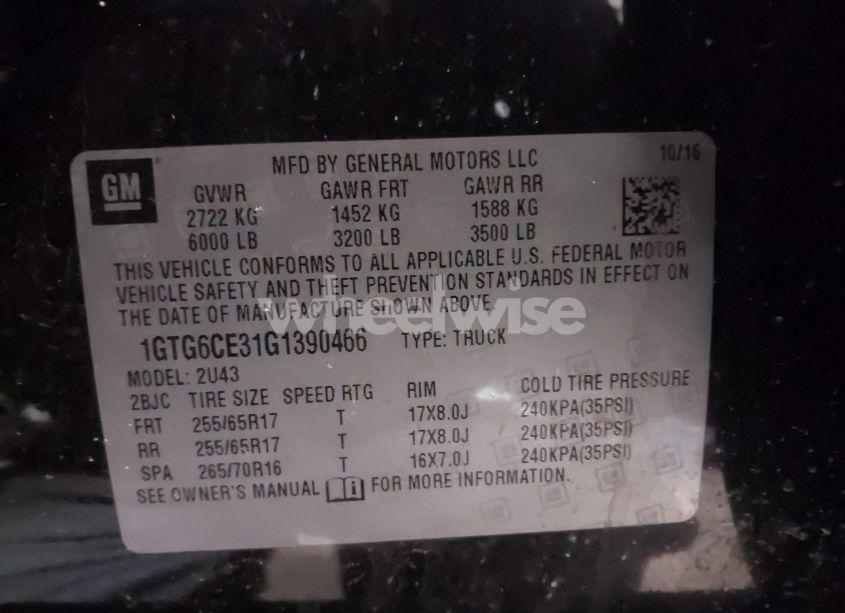 Photo 9 of 2016 Gmc Canyon SLE (VIN 1GTG6CE31G1390466)