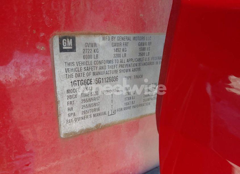 Photo 9 of 2016 Gmc Canyon SLE (VIN 1GTG6CE35G1126036)