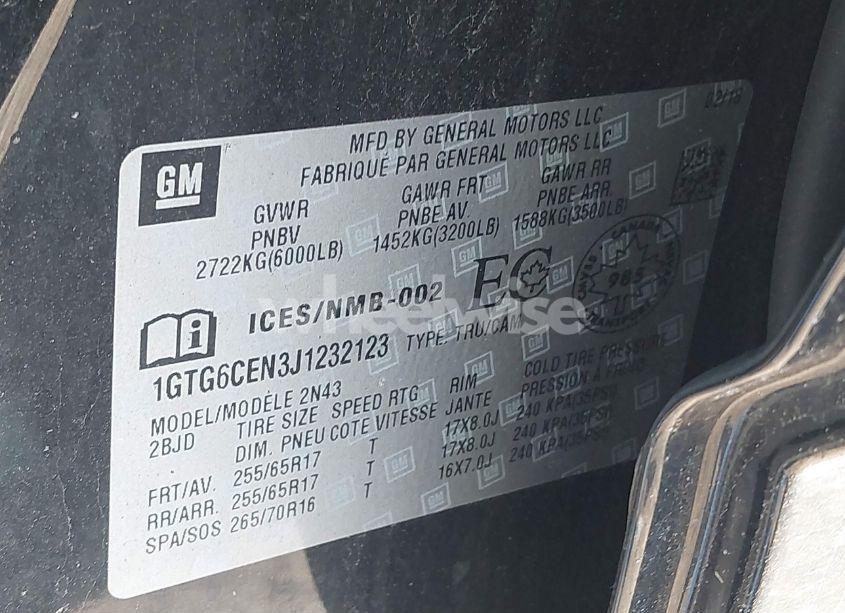 Photo 9 of 2018 Gmc Canyon ALL TERRAIN W/CLOTH/SLE (VIN 1GTG6CEN3J1232123)