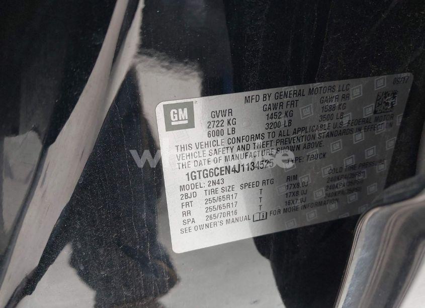 Photo 9 of 2018 Gmc Canyon ALL TERRAIN W/CLOTH (VIN 1GTG6CEN4J1134525)