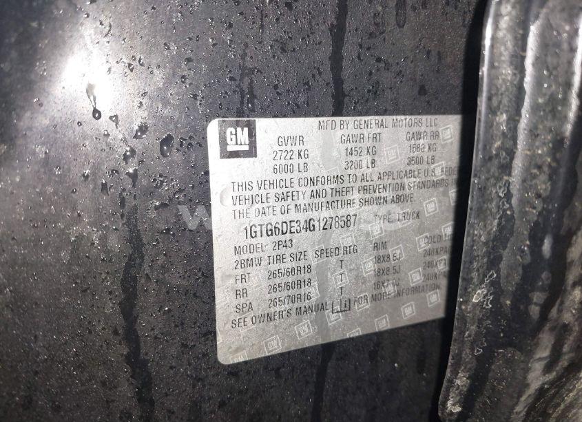 Photo 9 of 2016 Gmc Canyon SLT (VIN 1GTG6DE34G1278587)