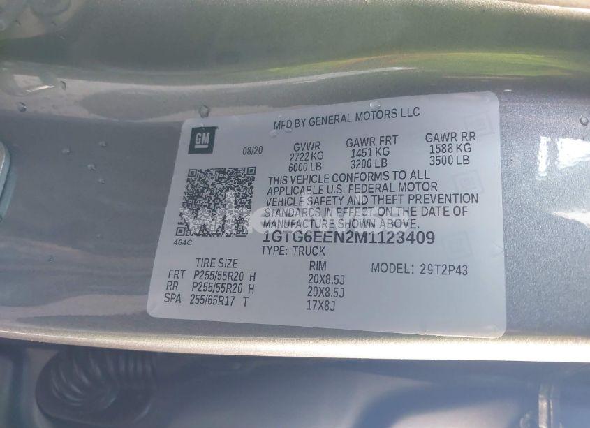 Photo 9 of 2021 Gmc Canyon 4WD SHORT BOX DENALI (VIN 1GTG6EEN2M1123409)