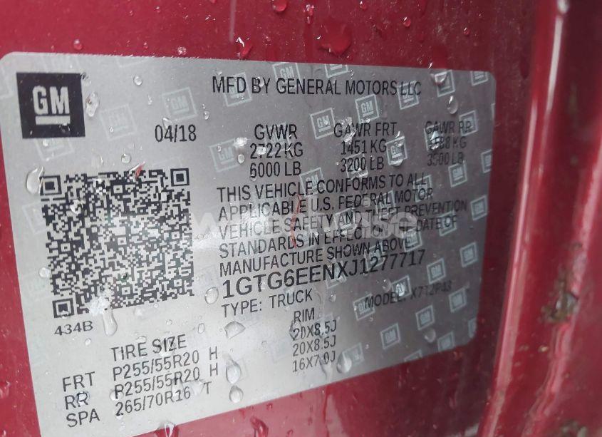 Photo 9 of 2018 Gmc Canyon DENALI (VIN 1GTG6EENXJ1277717)