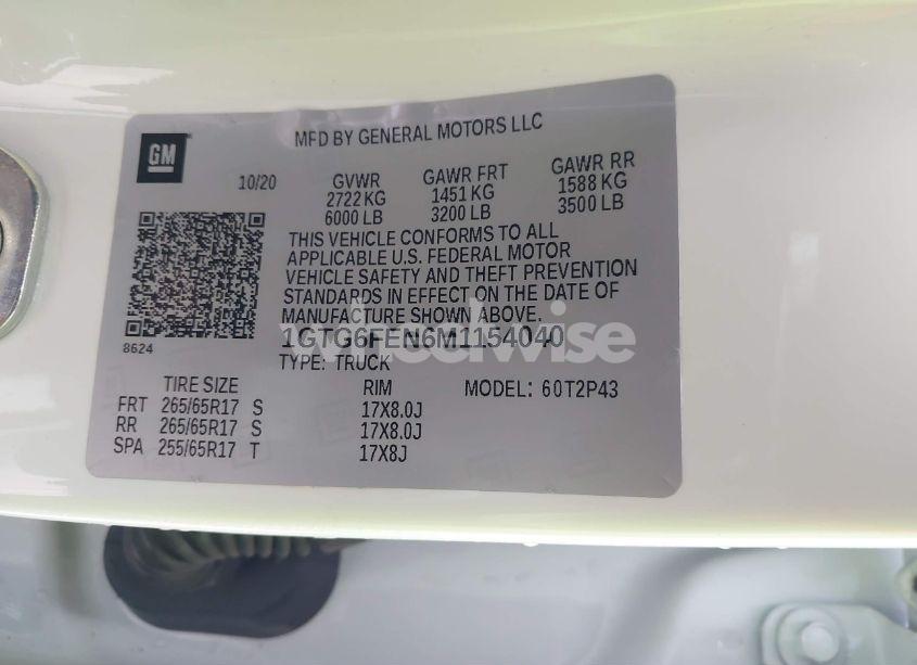 Photo 9 of 2021 Gmc Canyon AT4 (VIN 1GTG6FEN6M1154040)