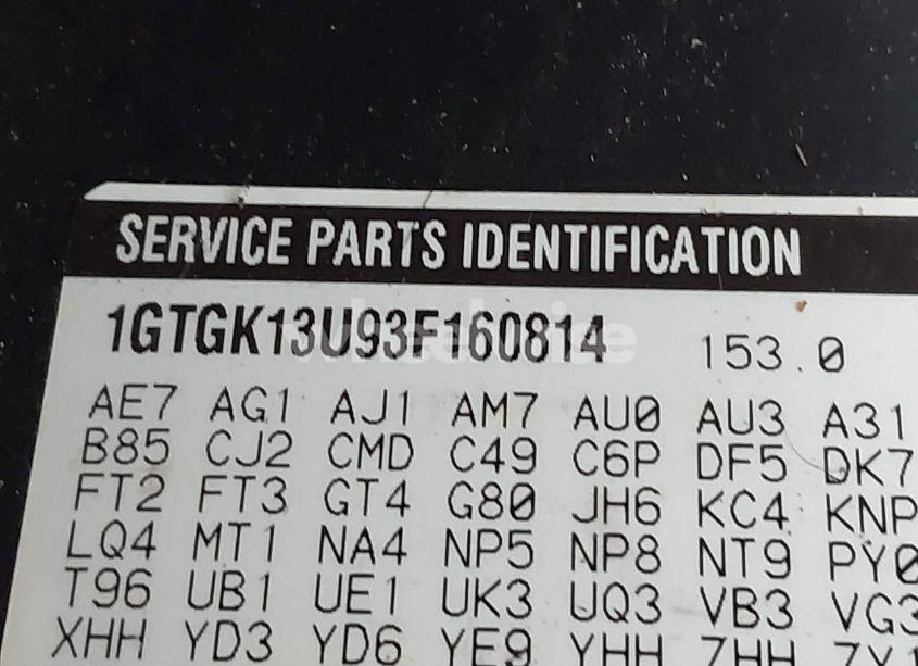 Photo 9 of 2003 Gmc Sierra 1500HD SLT (VIN 1GTGK13U93F160814)