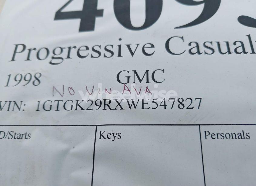 Photo 9 of 1998 Gmc Sierra 2500 HD SL (VIN 1GTGK29RXWE547827)