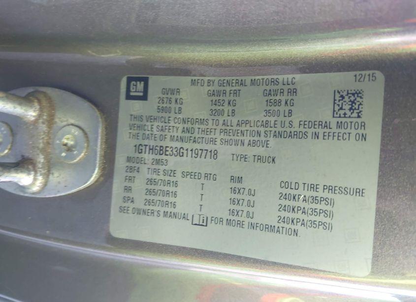 Photo 9 of 2016 Gmc Canyon (VIN 1GTH6BE33G1197718)