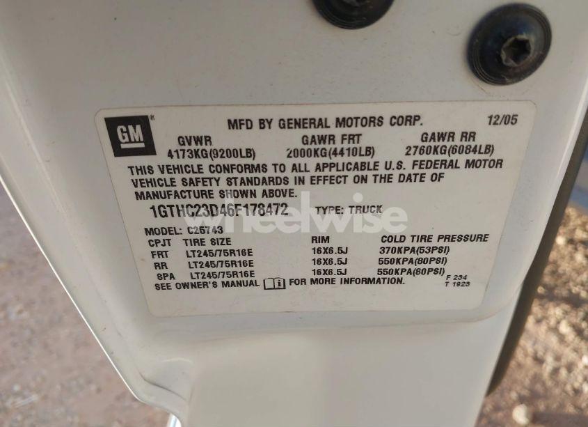 Photo 9 of 2006 Gmc Sierra 2500HD SLE2 (VIN 1GTHC23D46F178472)