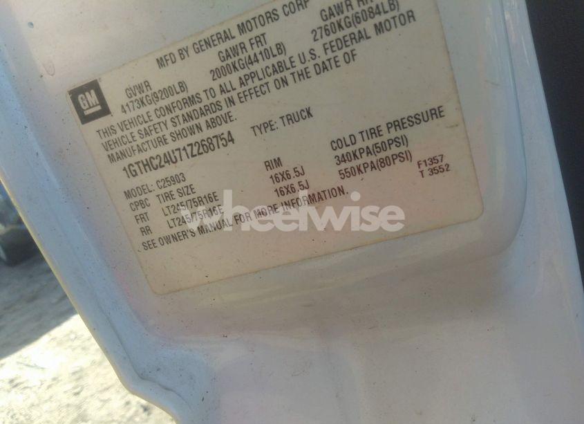 Photo 9 of 2001 Gmc Sierra 2500HD SL (VIN 1GTHC24U71Z268754)