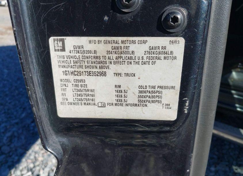 Photo 9 of 2003 Gmc Sierra 2500HD SLE (VIN 1GTHC29173E352968)