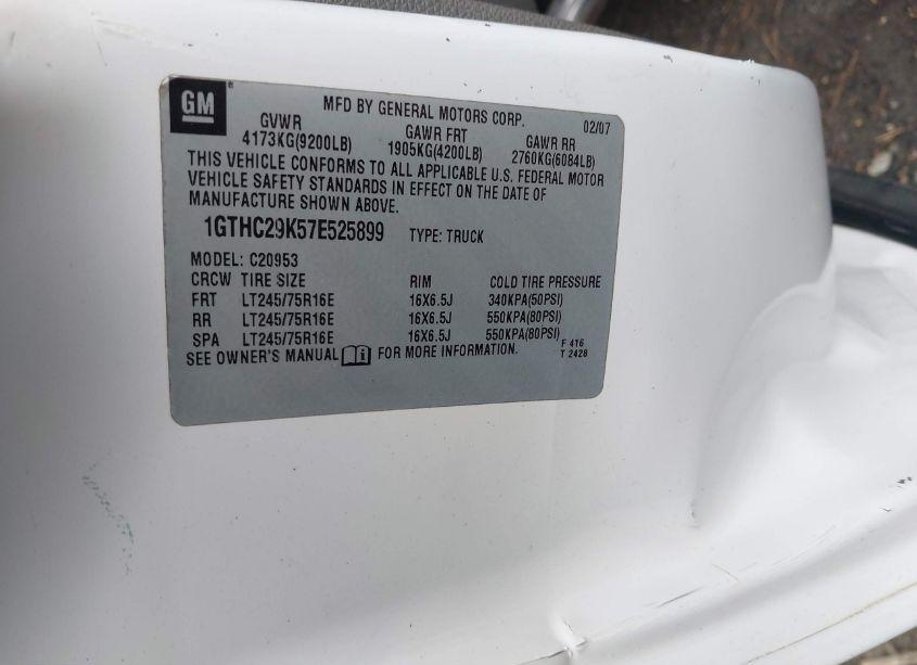 Photo 9 of 2007 Gmc Sierra 2500HD WORK TRUCK (VIN 1GTHC29K57E525899)