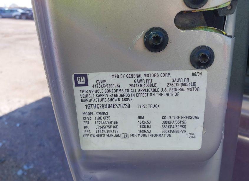 Photo 9 of 2004 Gmc Sierra 2500HD SLE (VIN 1GTHC29U04E370739)