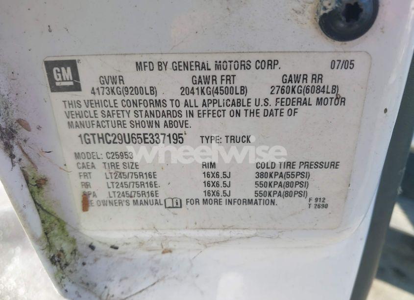 Photo 9 of 2005 Gmc Sierra 2500HD SLE (VIN 1GTHC29U65E337195)