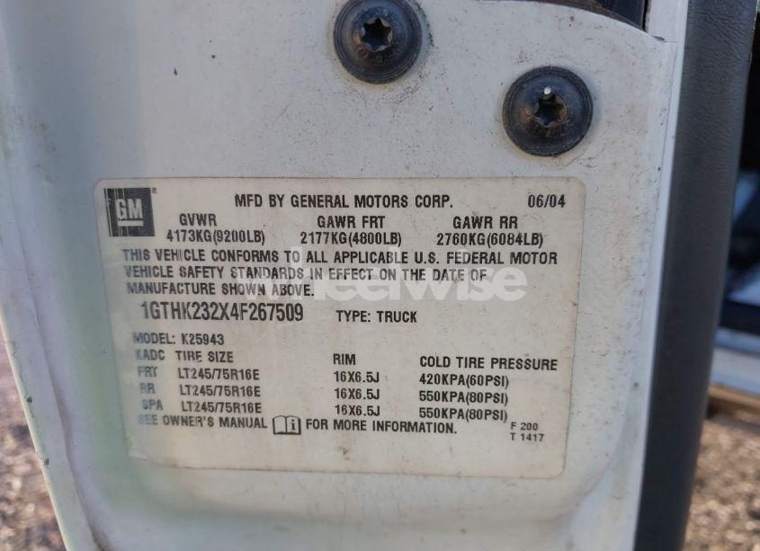 Photo 9 of 2004 Gmc Sierra 2500HD SLE (VIN 1GTHK232X4F267509)