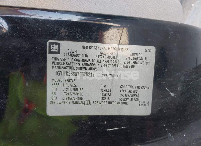Photo 9 of 2007 Gmc Sierra 2500HD SLT (VIN 1GTHK23607F528217)
