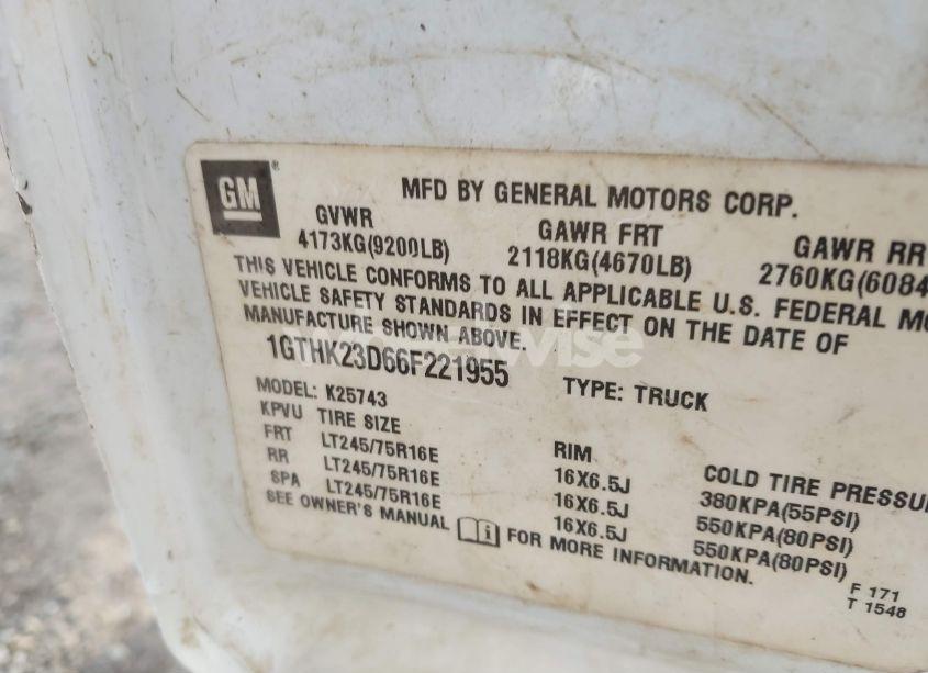 Photo 9 of 2006 Gmc Sierra 2500HD SLT (VIN 1GTHK23D66F221955)