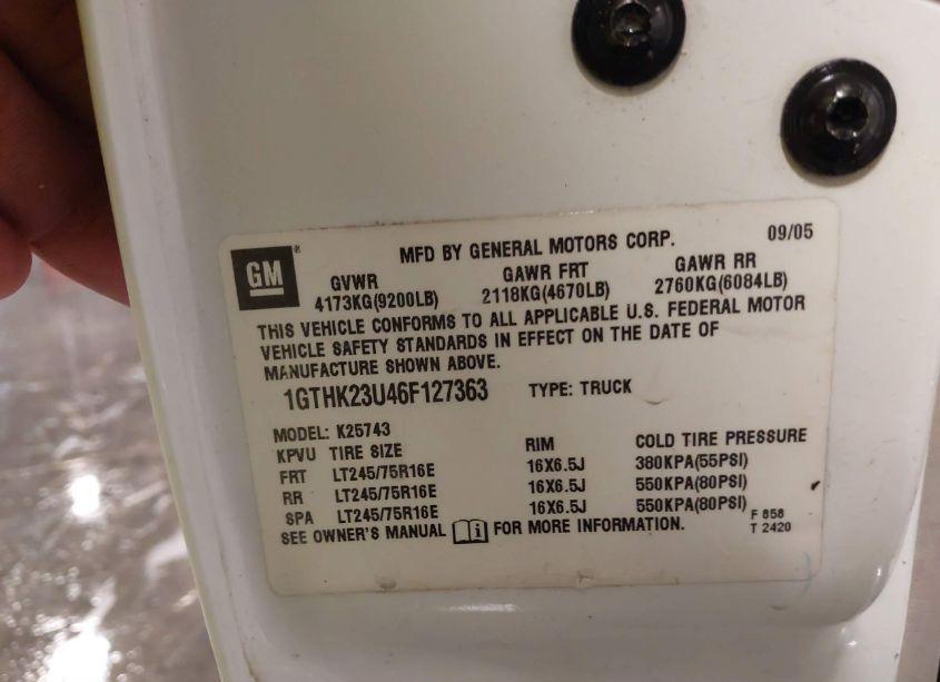 Photo 9 of 2006 Gmc Sierra 2500HD SLT (VIN 1GTHK23U46F127363)