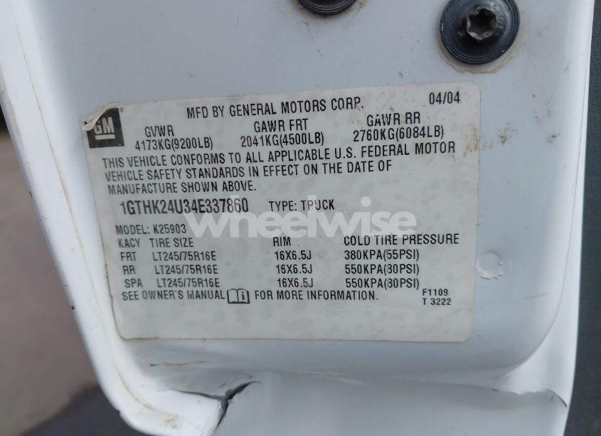 Photo 9 of 2004 Gmc Sierra 2500HD (VIN 1GTHK24U34E337860)