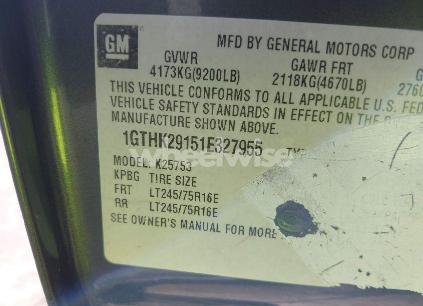 Photo 9 of 2001 Gmc Sierra 2500HD SLE (VIN 1GTHK29151E327955)