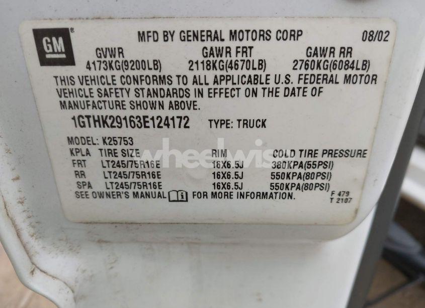 Photo 9 of 2003 Gmc Sierra 2500HD SLT (VIN 1GTHK29163E124172)