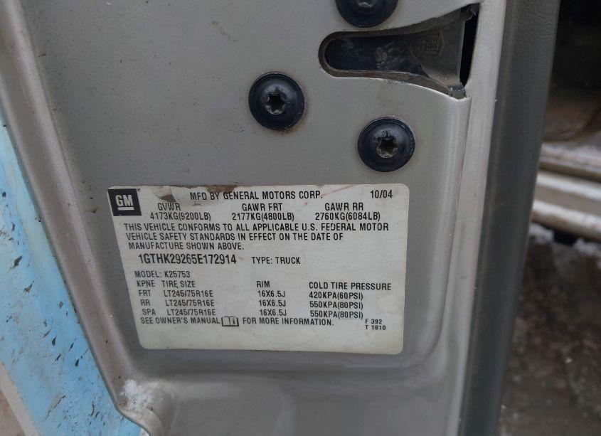 Photo 9 of 2005 Gmc Sierra 2500HD SLE (VIN 1GTHK29265E172914)