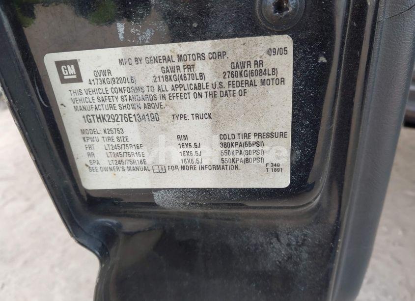 Photo 9 of 2006 Gmc Sierra 2500HD SLT (VIN 1GTHK29276E134190)