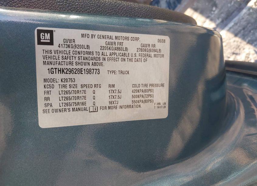 Photo 9 of 2008 Gmc Sierra 2500HD SLT (VIN 1GTHK29628E198773)