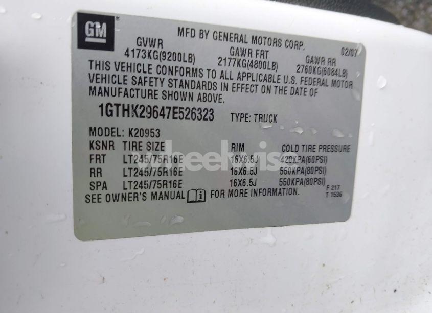 Photo 9 of 2007 Gmc Sierra 2500HD SLE2 (VIN 1GTHK29647E526323)