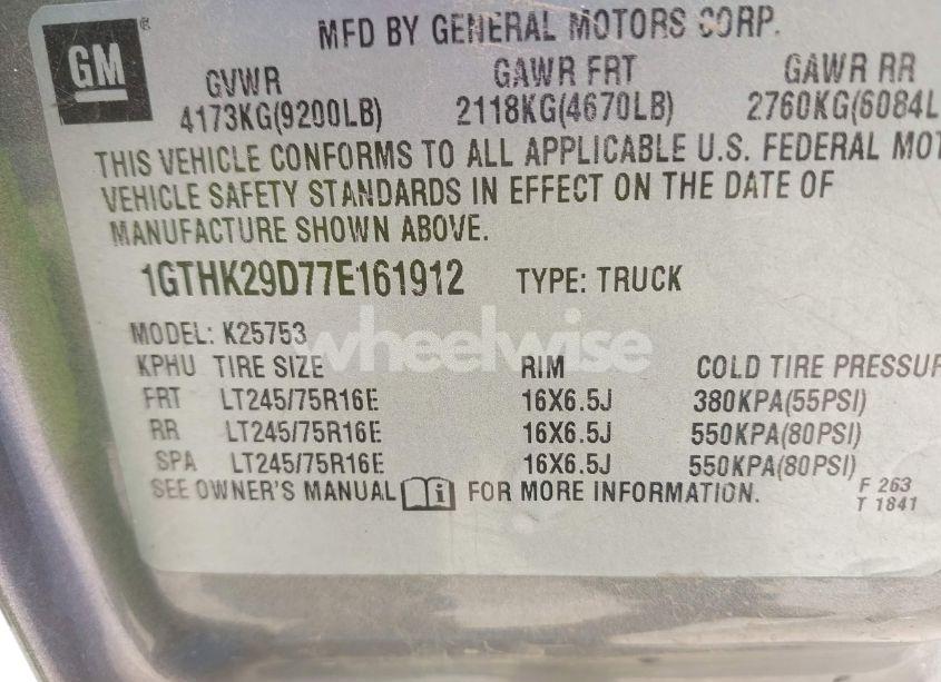 Photo 9 of 2007 Gmc Sierra 2500HD CLASSIC SLT (VIN 1GTHK29D77E161912)