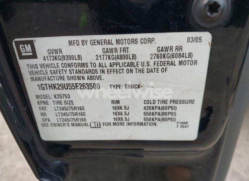 Photo 9 of 2005 Gmc Sierra 2500HD SLE (VIN 1GTHK29U55E263500)