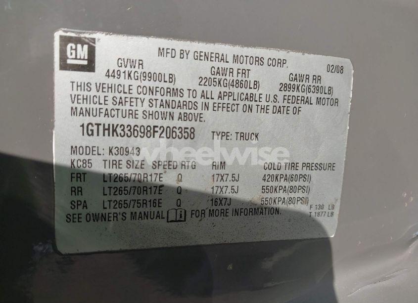 Photo 9 of 2008 Gmc Sierra 3500HD SLT (VIN 1GTHK33698F206358)