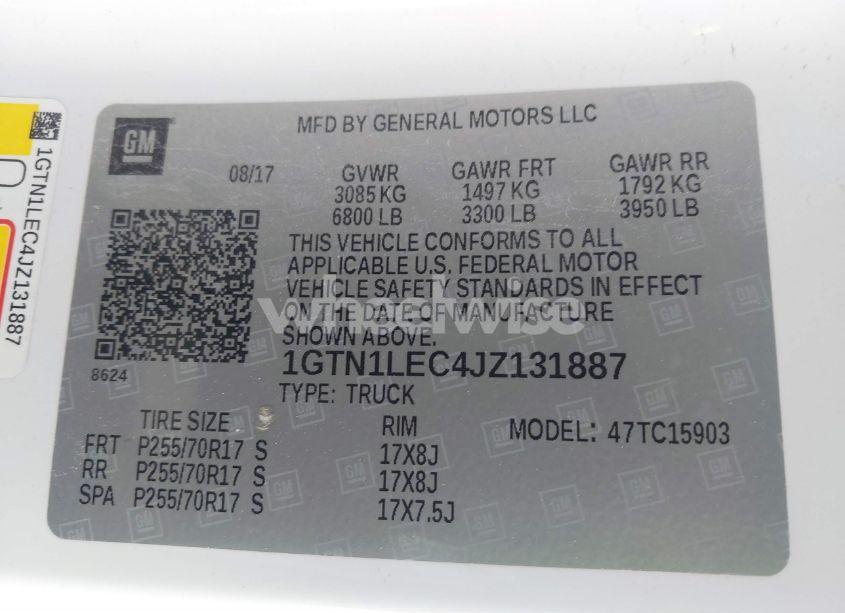 Photo 9 of 2018 Gmc Sierra 1500 (VIN 1GTN1LEC4JZ131887)