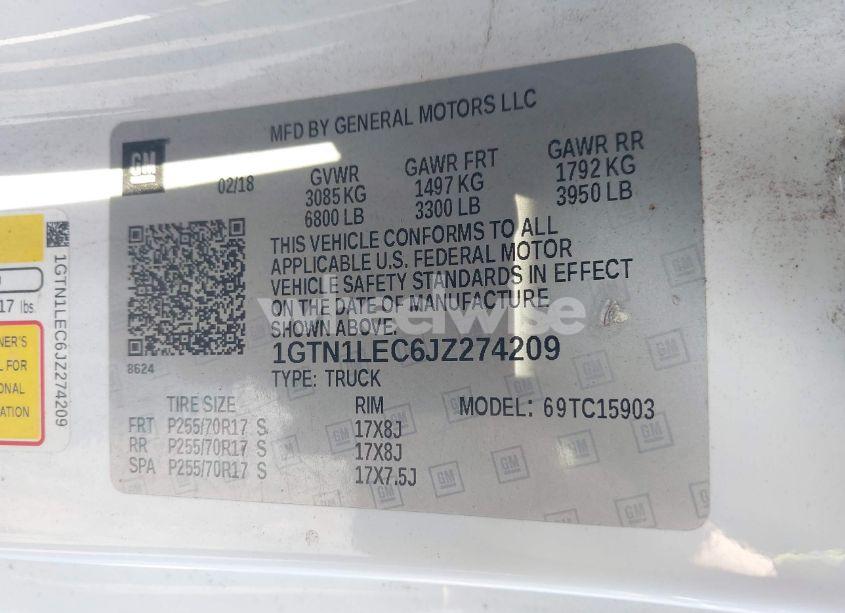 Photo 9 of 2018 Gmc Sierra 1500 (VIN 1GTN1LEC6JZ274209)