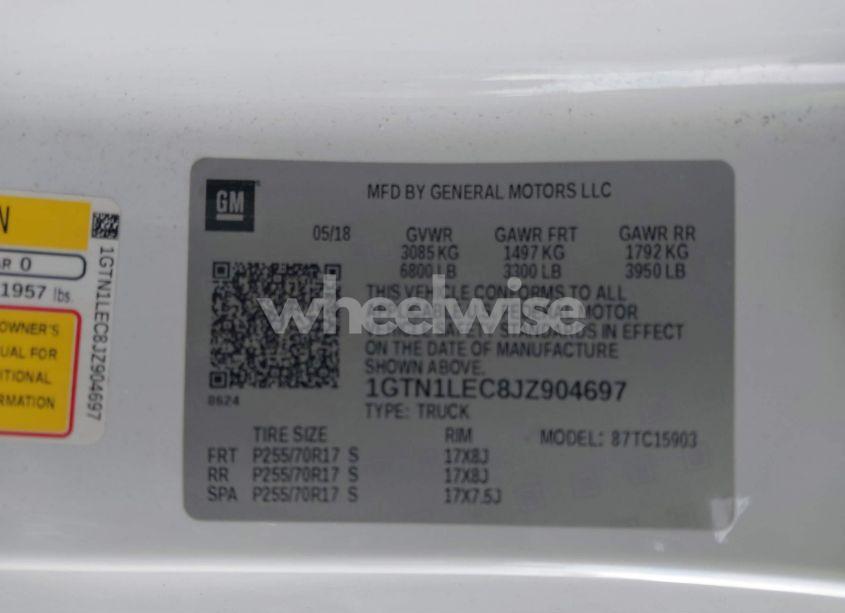 Photo 9 of 2018 Gmc Sierra 1500 (VIN 1GTN1LEC8JZ904697)