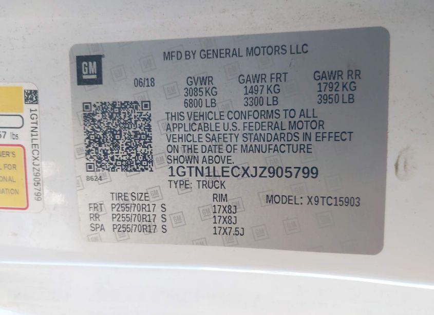Photo 9 of 2018 Gmc Sierra 1500 (VIN 1GTN1LECXJZ905799)