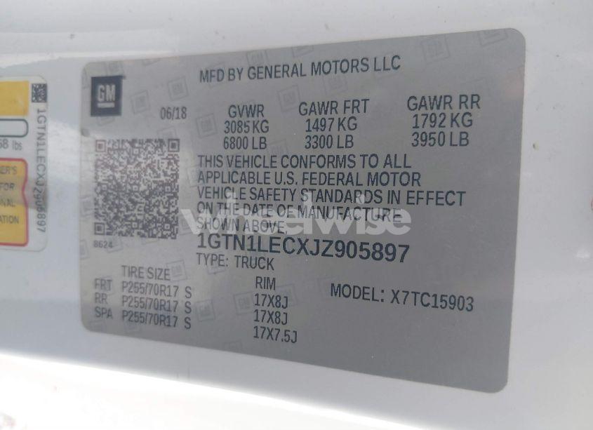 Photo 9 of 2018 Gmc Sierra 1500 (VIN 1GTN1LECXJZ905897)