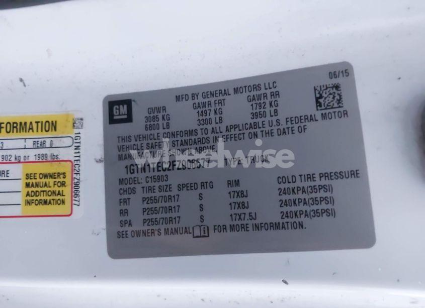 Photo 9 of 2015 Gmc Sierra 1500 (VIN 1GTN1TEC2FZ906677)