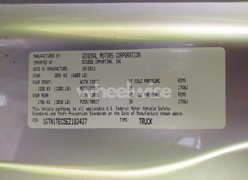 Photo 9 of 2014 Gmc Sierra 1500 (VIN 1GTN1TEC5EZ183437)