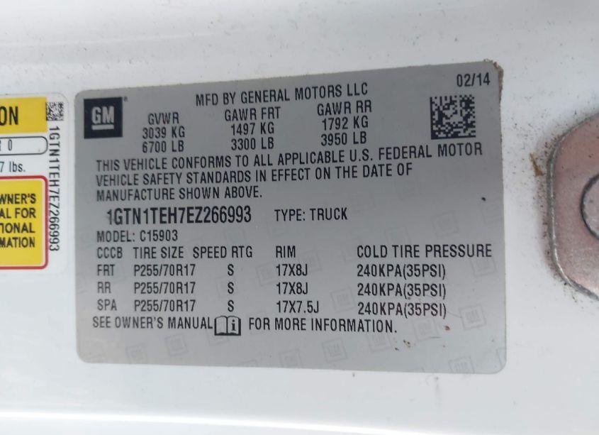 Photo 9 of 2014 Gmc Sierra 1500 (VIN 1GTN1TEH7EZ266993)