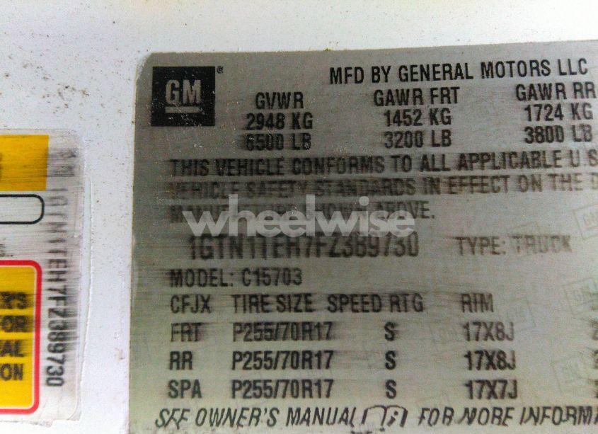 Photo 9 of 2015 Gmc Sierra 1500 (VIN 1GTN1TEH7FZ389730)