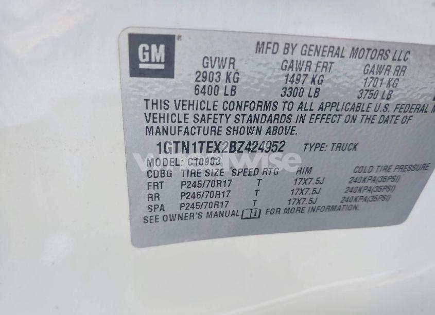 Photo 9 of 2011 Gmc Sierra 1500 WORK TRUCK (VIN 1GTN1TEX2BZ424952)