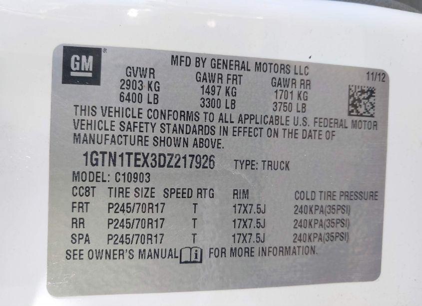 Photo 9 of 2013 Gmc Sierra 1500 WORK TRUCK (VIN 1GTN1TEX3DZ217926)