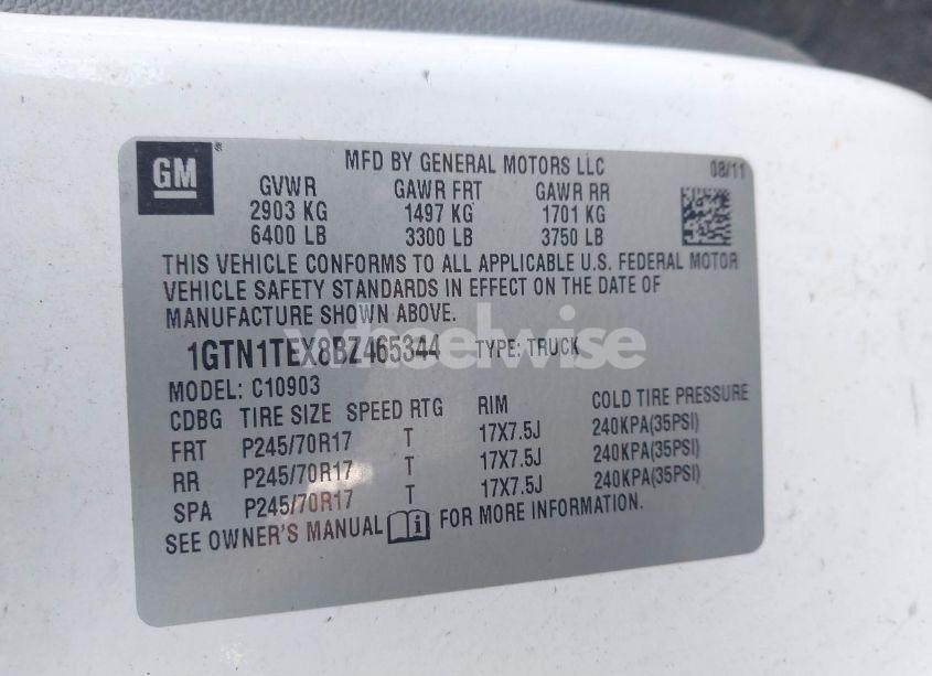 Photo 9 of 2011 Gmc Sierra 1500 WORK TRUCK (VIN 1GTN1TEX8BZ465344)