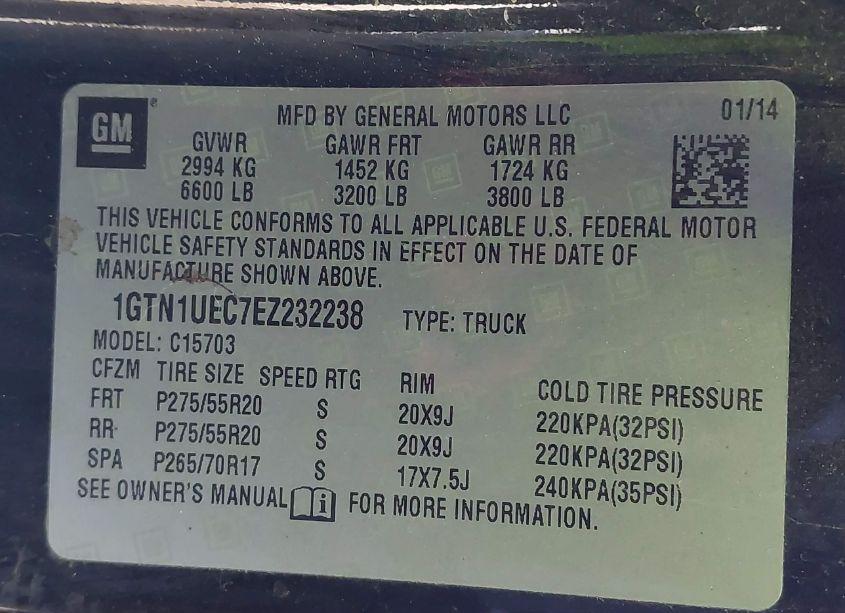 Photo 9 of 2014 Gmc Sierra 1500 SLE (VIN 1GTN1UEC7EZ232238)