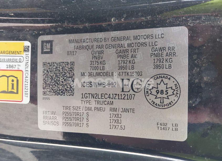 Photo 9 of 2018 Gmc Sierra 1500 (VIN 1GTN2LEC4JZ112107)