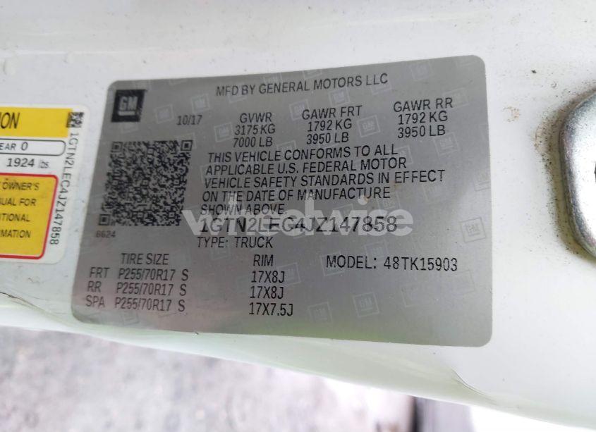 Photo 9 of 2018 Gmc Sierra 1500 (VIN 1GTN2LEC4JZ147858)