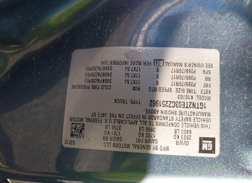 Photo 9 of 2012 Gmc Sierra 1500 WORK TRUCK (VIN 1GTN2TE03CZ251962)